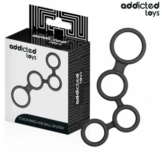 Penisring mit Hodenteiler Schwarz 3,1 cm