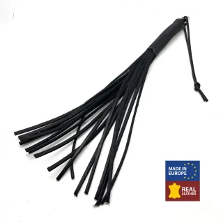 Peitsche Martinet mit Lederbändern Schwarz 43 cm
