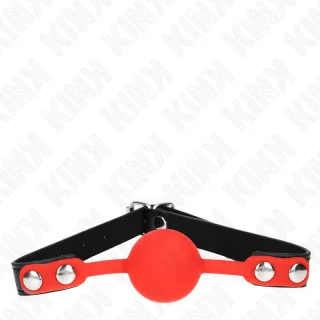 Fetisch-Toy KINK Knebel mit rotem Silikonball Rot 4 cm