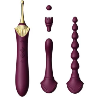 Vibrator Bess 2 mit vier Aufsätzen Lila 21,9 x 3,18 cm