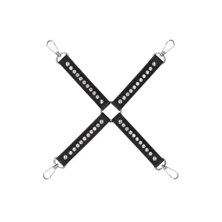 Bondage-Fessel diamantbesetzt Schwarz 34 cm