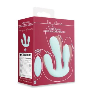 Vibrator 3-in-1 aus Flüssigsilikon Blau 11,4 x Ø 3,9 cm