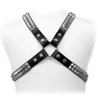 Harness mit Pyramidennieten Schwarz