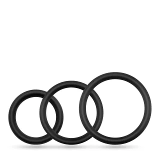 Penisring-Set Daltons aus Silikon Schwarz