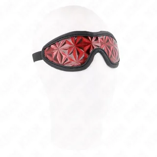 Augenbinde Kunstleder mit Rautenprägung Rot 6 cm