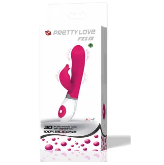 Rabbit-Vibrator Felix mit 30 Impulsen Fuchsia 21 x 3,1 cm