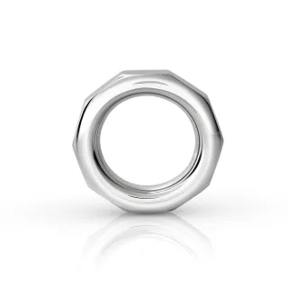 Kantiger Eichelring aus medizinischem Edelstahl, in matter Optik, ? 32 mm