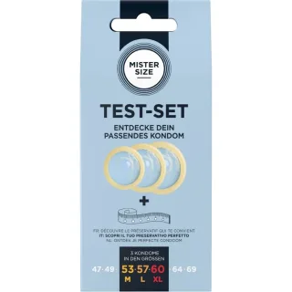 Kondom Testset Mister Size 53, 57 und 60 mm mit Maßband