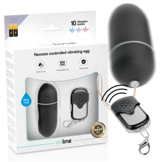 Vibro-Ei Online mit Fernbedienung Größe L Schwarz 8 x 3,4 cm