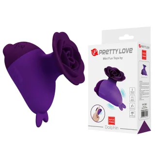 Auflegevibrator Dolphin Mini mit Rosenkopf und Clip Violett