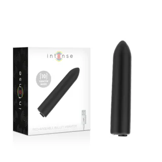 Auflegevibrator Intense Bullet mit zehn Vibrationsmustern Schwarz 8,5 x 1,7 cm