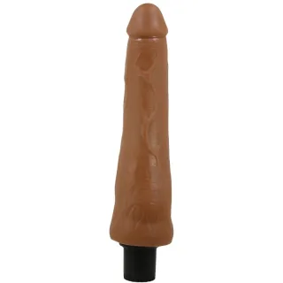 Realistischer Vibrator Alfredo mit Drehsockel Braun 21,5 cm