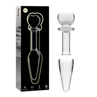 Analplug Nebula Modell 7 aus Glas Transparent 13,5 x 3 cm
