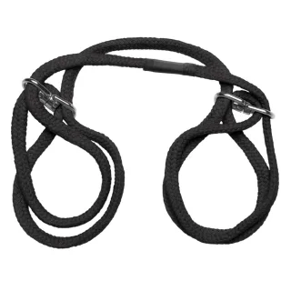 Fesselset Baumwolle für Hand- oder Fußgelenke Schwarz 160 x Ø 2,5 cm