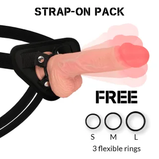 Strap-on Set Hawk mit Harness Natur 22 x Ø 4,6 cm