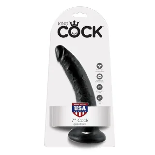 Realistischer Dildo King Cock Schwarz 17,8 cm