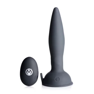 Analplug Turbo Ass-Spinner Silikon mit Fernbedienung Schwarz 13,5 cm