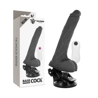 Realistischer Vibrator Base Cock artikulierbar mit Fernbedienung Schwarz 18,5 x 4 cm