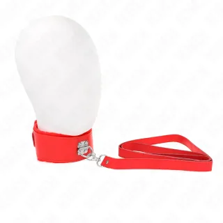 Fetisch-Toy KINK Halsband mit Plüschfutter Rot 48 x 6 cm