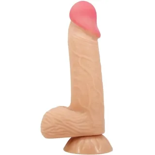 Realistischer Dildo Sliding Skin mit Saugfuß Natur 20,6 cm