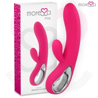 Rabbit-Vibrator Troy mit 12 Modi Pink 20 x 3,6 cm