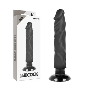 Realistischer Vibrator Base Cock 2-in-1 mit Fernbedienung Schwarz 20 x 4 cm