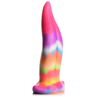 Dildo Einhornzunge nachtleuchtend Silikon Multicolor 18,8 cm