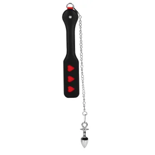 Analplug Metall mit Herz-Paddle Schwarz 4,1 x Ø 2,5 cm