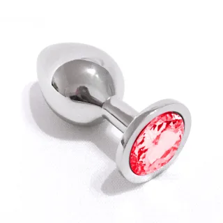 Metall Buttplug mit Kristall mittel