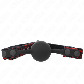 Fetisch-Toy KINK Knebel Scandal mit Brokatriemen Schwarz 4 cm