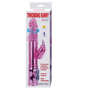 Rabbit-Vibrator Throbbing Bunny mit Rotation Rosa 29 x 4,5 cm