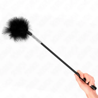 Fetisch-Toy KINK Federkitzler mit Strassring an der Feder Schwarz 50 cm