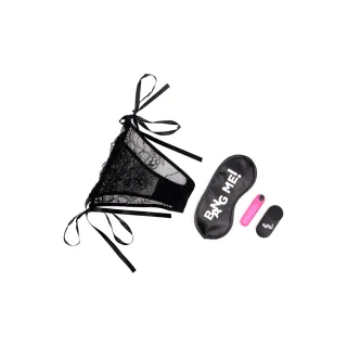 Bullet-Vibrator Power Panty mit Spitzenslip und Augenbinde Pink 7,6 cm