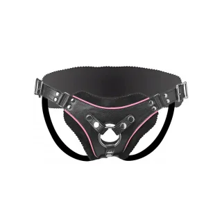 Strap-on Flamingo tief geschnitten Schwarz 10,2 cm