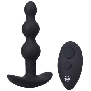 Analplug Kink Vibe mit Perlen und Fernbedienung Schwarz 12,2 x Ø 3,2 cm