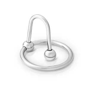 Eichelring mit beweglichem Spermastopper aus Edelstahl