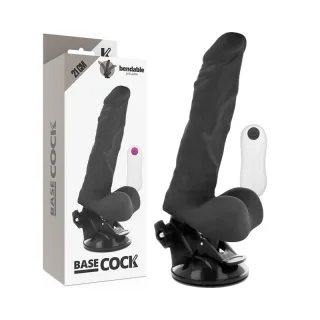 Realistischer Vibrator Base Cock artikulierbar mit Fernbedienung Schwarz 21 x 5 cm