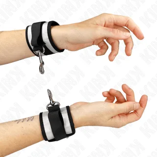 Fetisch-Toy KINK Handfesseln aus hellgrauem Neopren Grau 23 x 5 cm