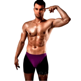 Boxershorts Lila Passion Men hinten offen Lila/Schwarz S/M