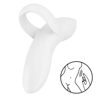 Auflegevibrator Bold Lover für den Finger Weiß