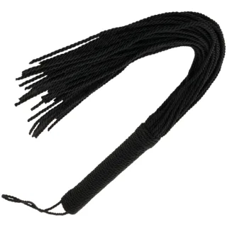 Flogger mit gedrehten Kordeln Schwarz 50 cm