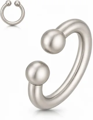 Eichelring in Hufeisenform aus Titan Robust & Hypoallergen 22 mm