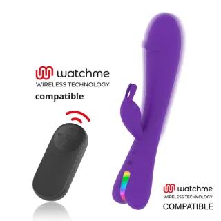Rabbit-Vibrator Aitor mit RGB-LED Lila 13,5 x 3,5 cm