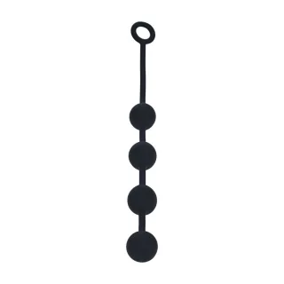 Analkette aus Silikon rund Schwarz L Ø 4 cm