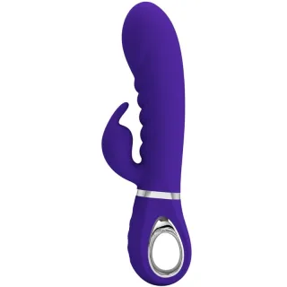 Rabbit-Vibrator Prescott mit Rillenschaft und Klitorisarm Lila