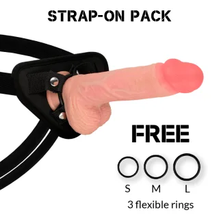 Strap-on Set Spitfire mit Harness Natur 21 x Ø 4,62 cm