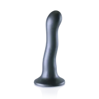 Dildo G-Punkt Silikon ultra soft geschwungen Gun Metal