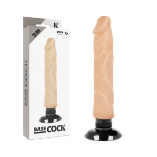 Realistischer Vibrator Base Cock 2-in-1 mit Fernbedienung Natur 20 x 4 cm