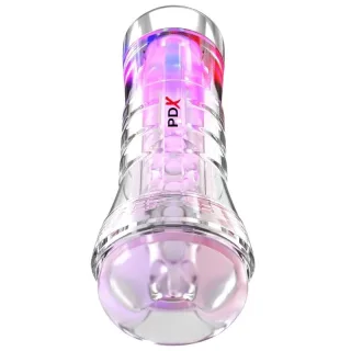 Masturbator PDX Elite Viewtube XXL mit LED Transparent 27,3 cm