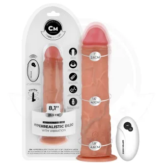 Realistischer Dildo mit Saugfuß und Vibration Fernbedienung Natur 20,5 x 4,3 cm